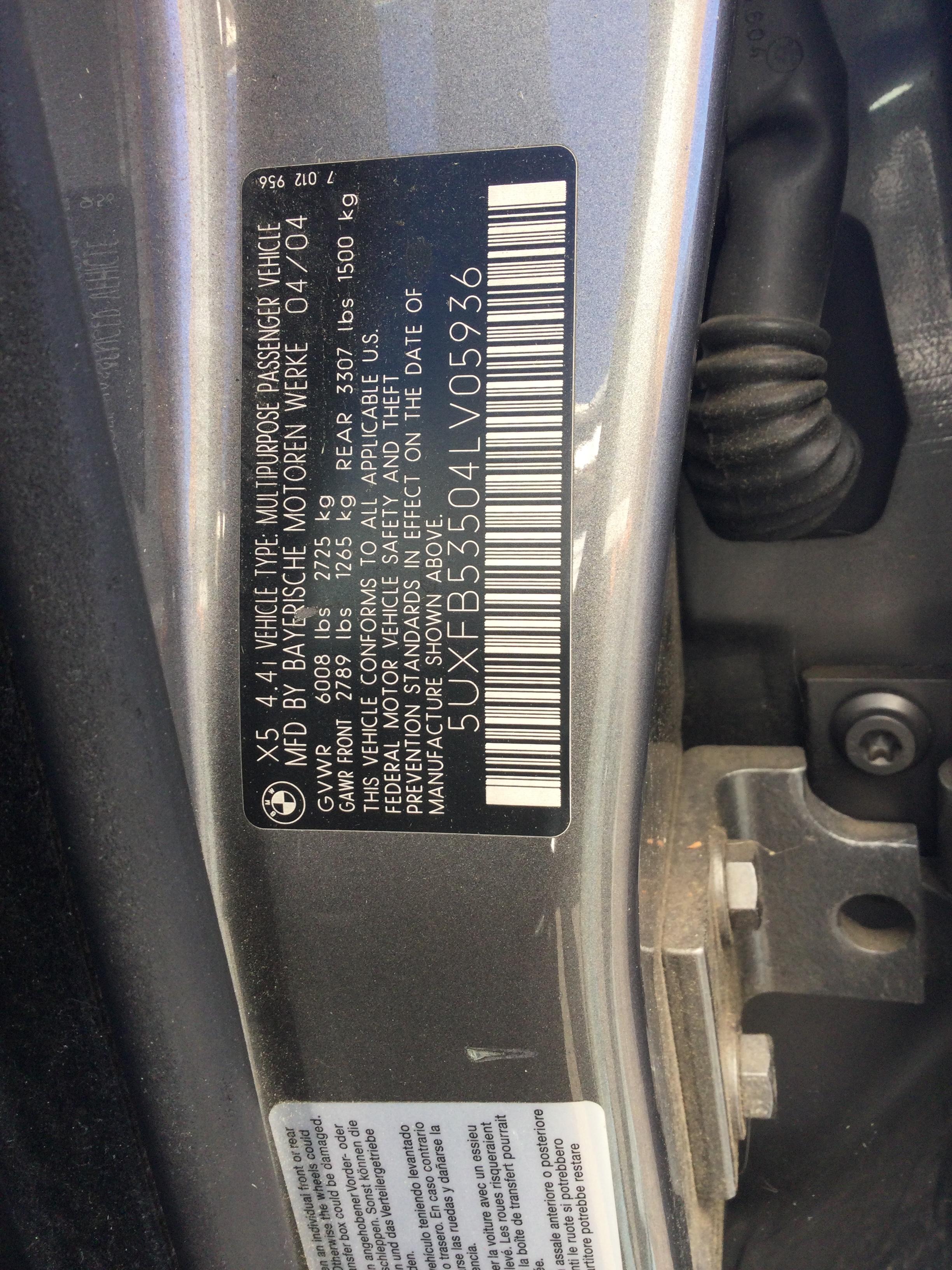 2004 BMW X5 4.4i 116,535 miles. Runs and drives great