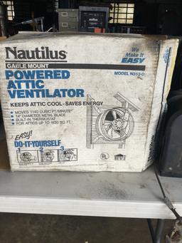 Nautilus Gable Mount Powered Ventilation  Fan, NiB