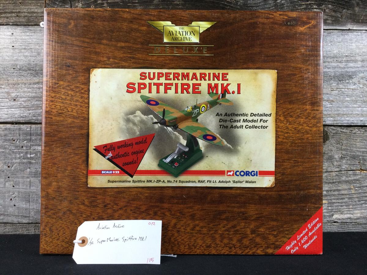 Corgi 1/32 Scale Deluxe Limited Edition Die Cast Supermarine Spitfire Mk.1