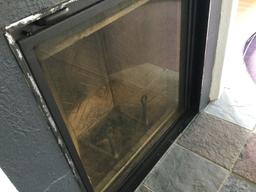 Renaissance Rumford 1000 Gas Fireplace with broken front glass