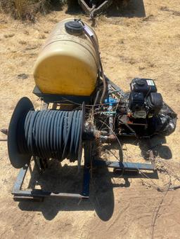 Sprayer cart set up with new motor