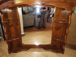 Full Size Wooden headboard with mirror