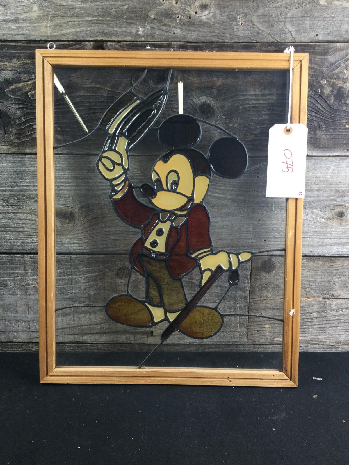 Ringmaster Mickey Mouse Stained Glass