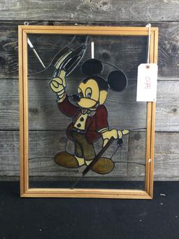 Ringmaster Mickey Mouse Stained Glass