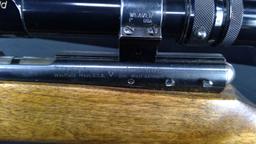 Savage Anschütz .22LR with 2-7x Redfield Scope. Has a cracked Stock