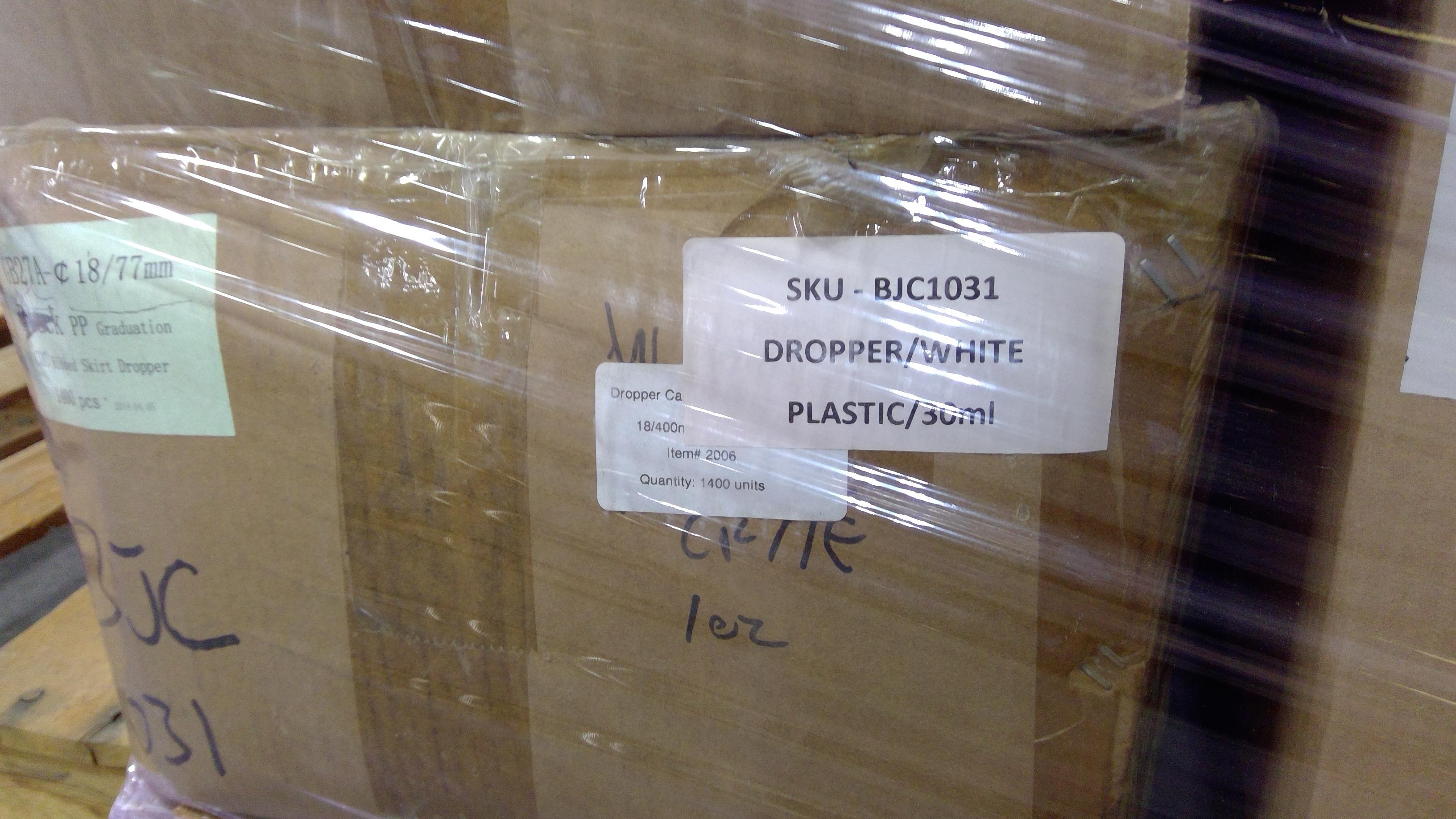 Pallet of Assorted Glass Tincture/Extract Bottles, Not Sterile.