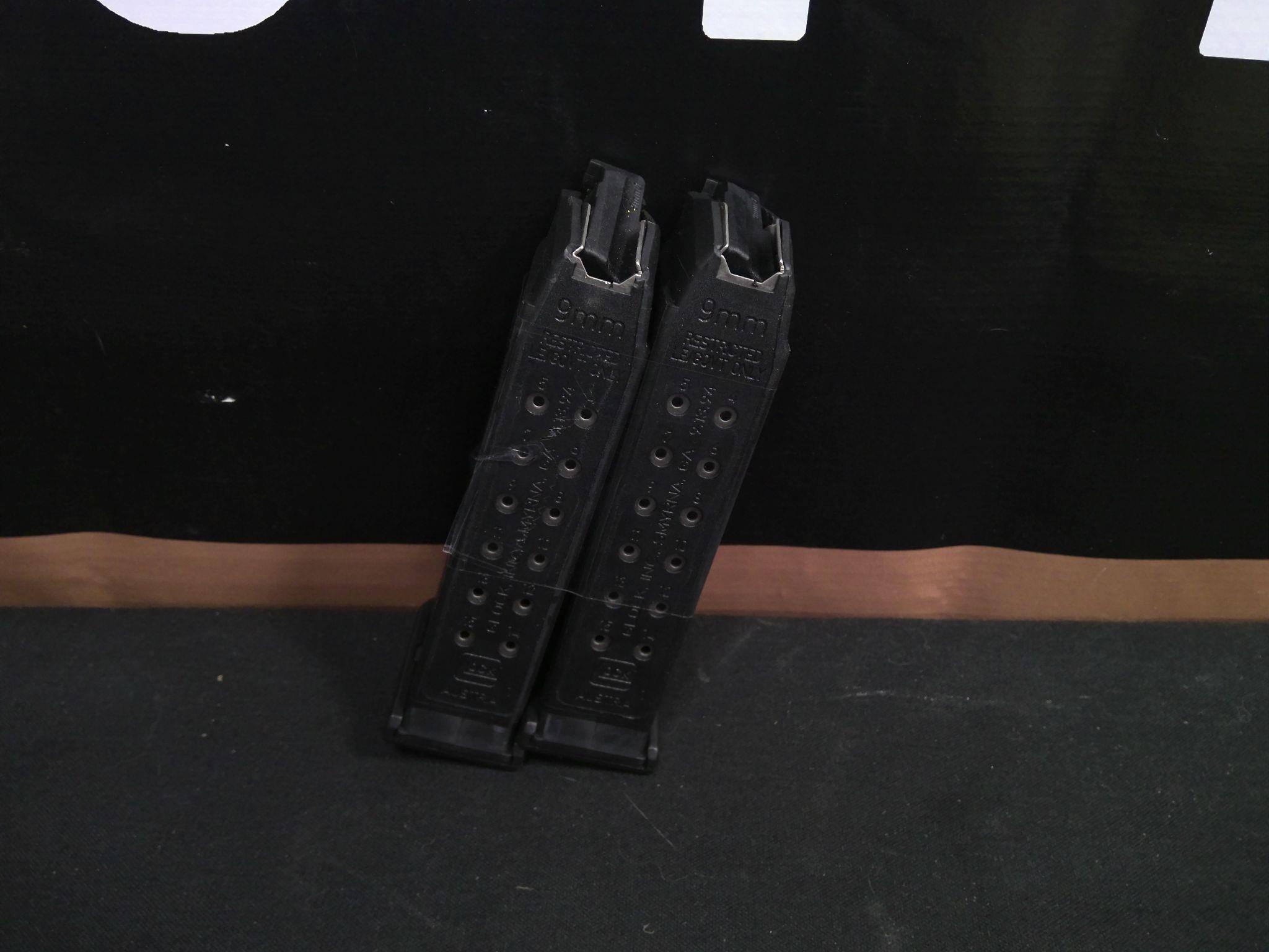 2 GLOCK 9MM 15rd MAGAZINES