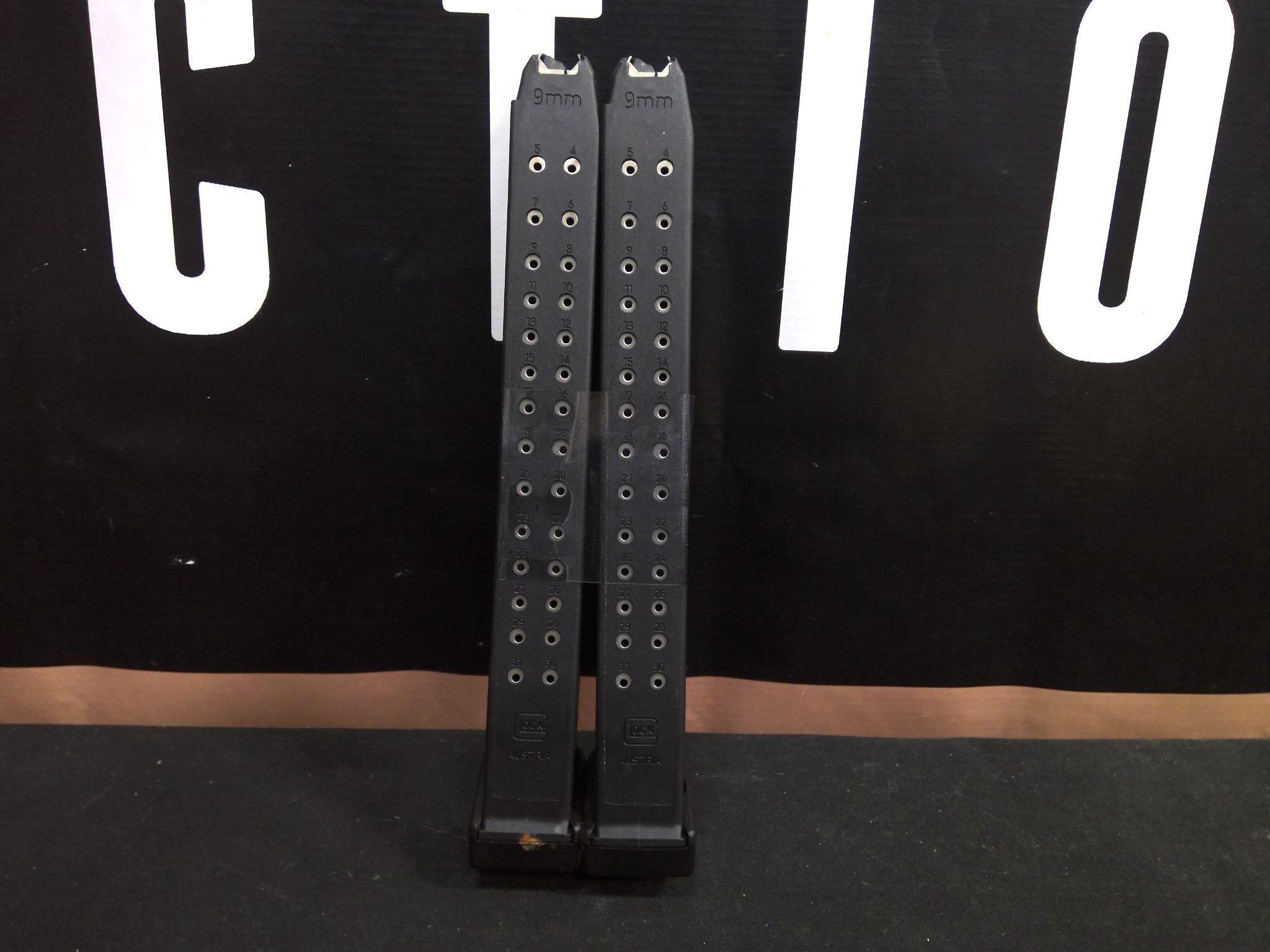2 GLOCK 9MM 31rd MAGAZINES