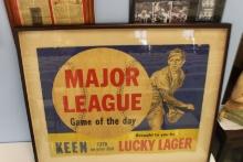 MAJOR LEAGUE CARDBOARD ADVERTISING SIGN