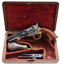 CASED COLT MODEL 1849 POCKET REVOLVER.