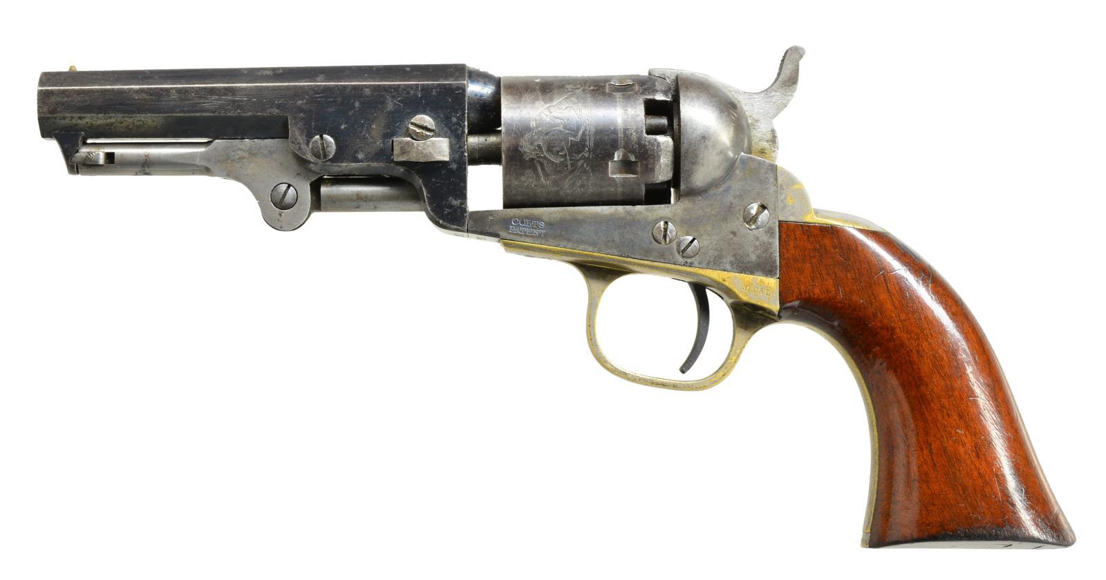 CASED COLT MODEL 1849 POCKET REVOLVER.