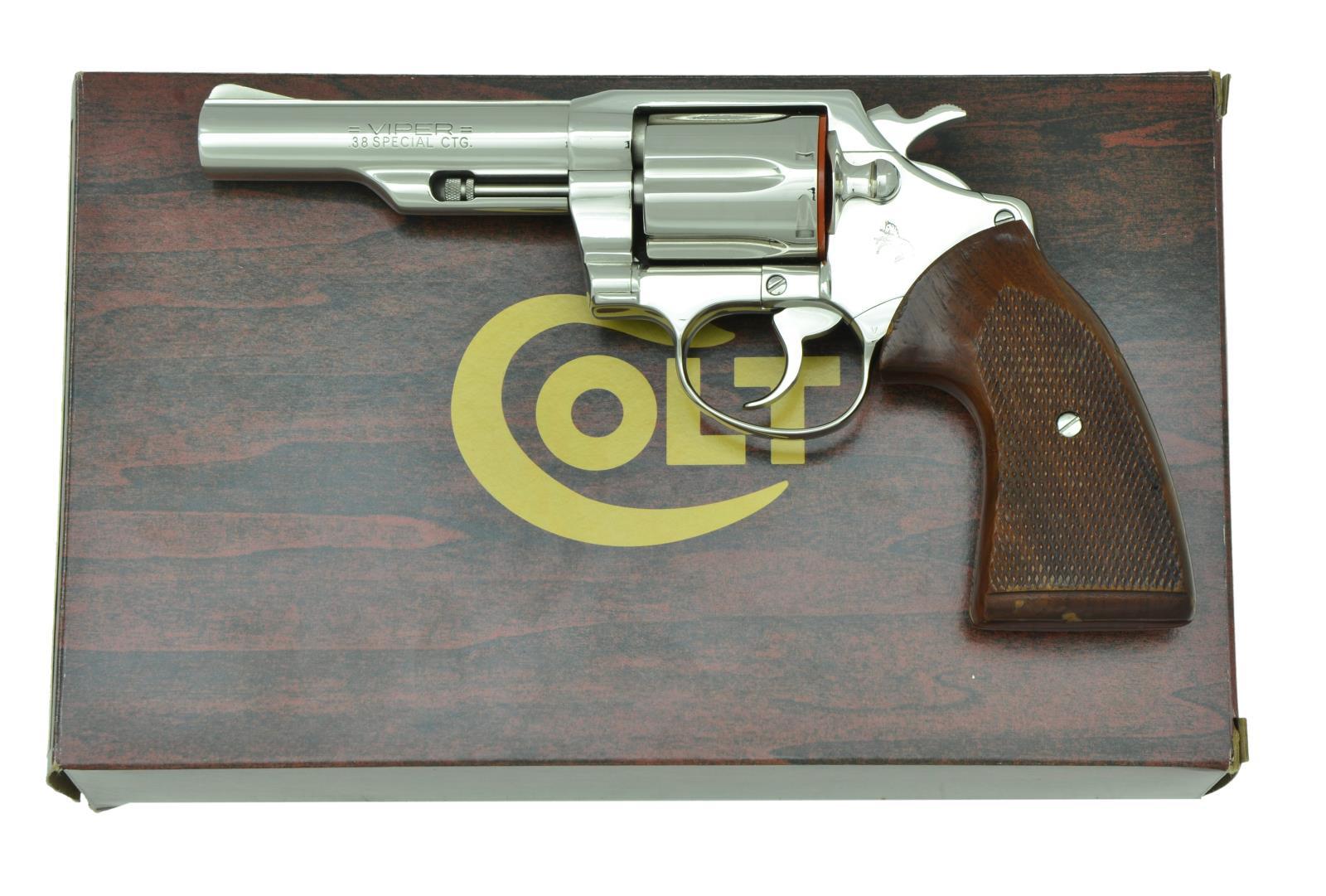 RARE NICKEL PLATED COLT VIPER DA REVOLOVER WITH