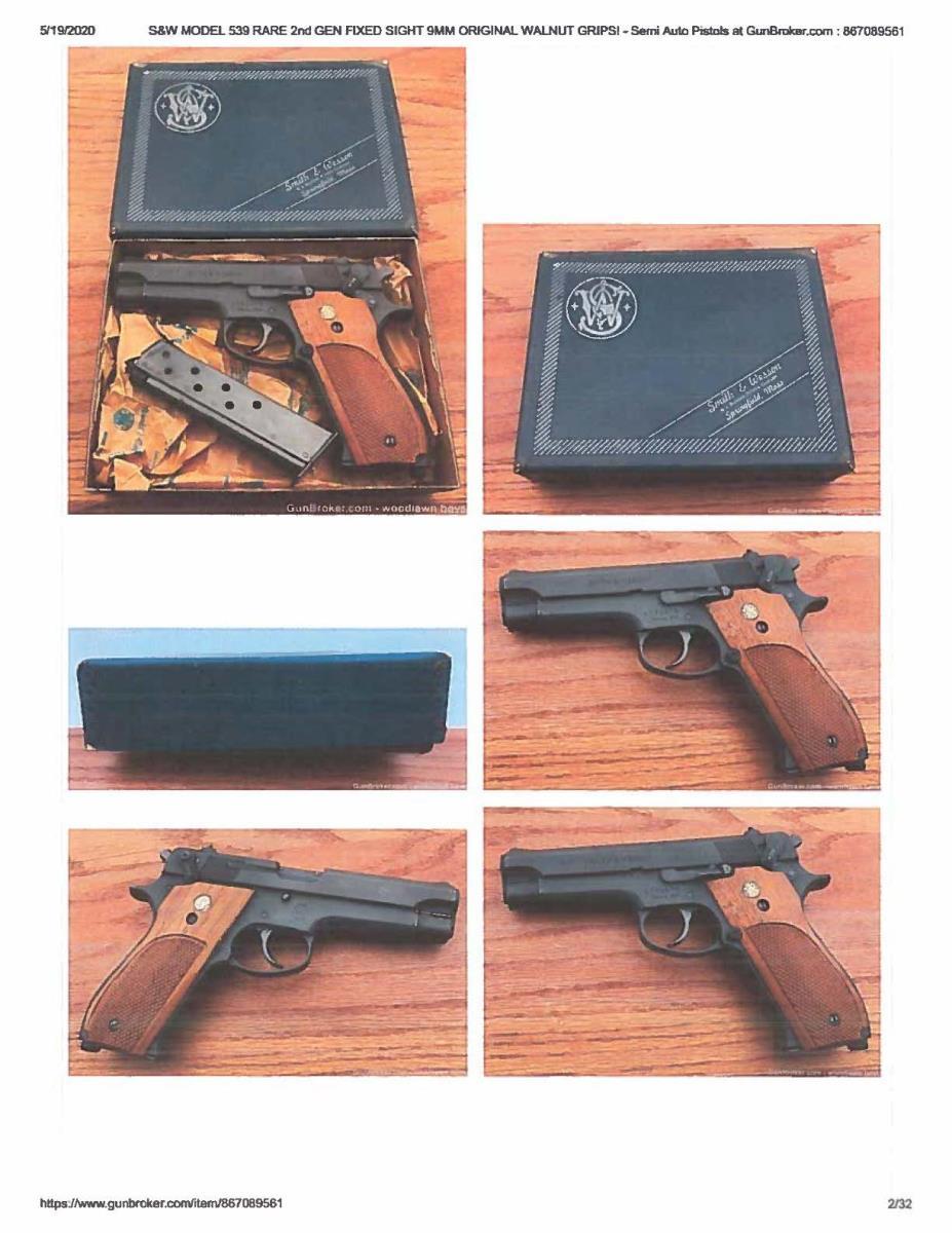 SMITH & WESSON MODEL 539 SEMI-AUTO PISTOL.