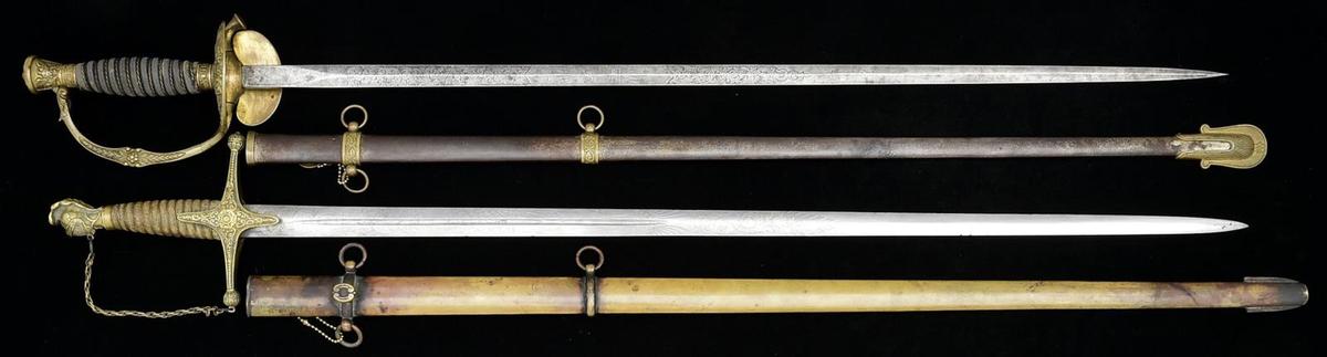 2 US STAFF OFFICERS SWORDS.