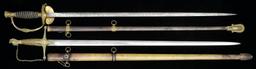 2 US STAFF OFFICERS SWORDS.