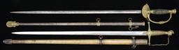 2 US STAFF OFFICERS SWORDS.