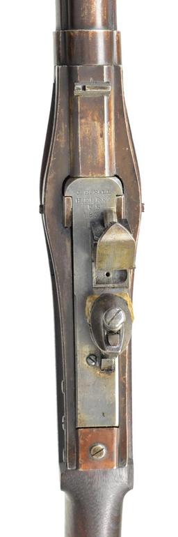A FINE 1819 HALL BREECH LOADING FLINTLOCK RIFLE