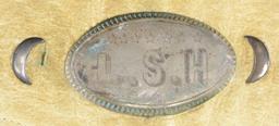 PAIR OF RAWHIDE FRINGED COWBOY SILVER CONCHO &