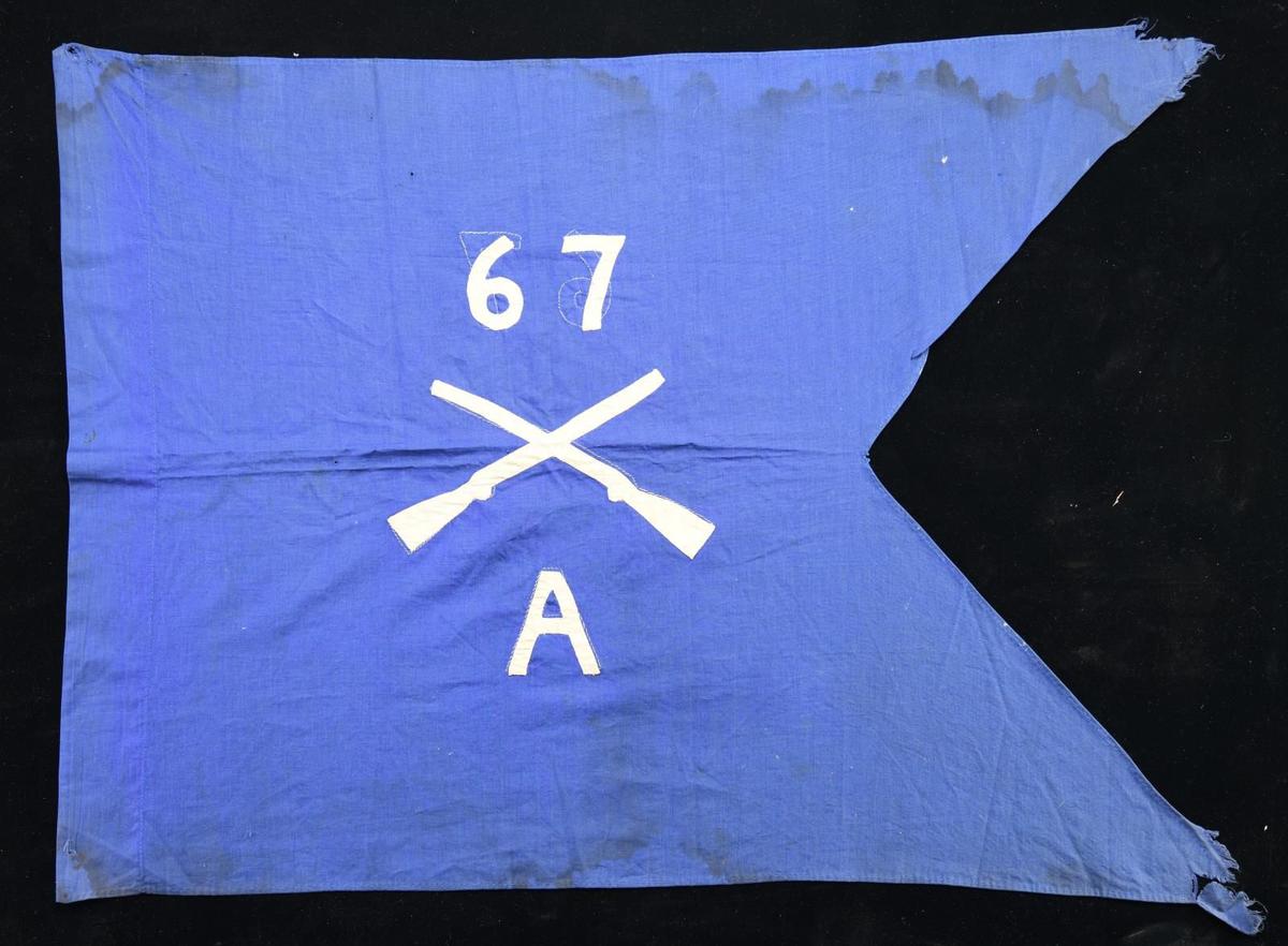 INTERESTING HAND SEWN 67TH INFANTRY COMPANY "A"