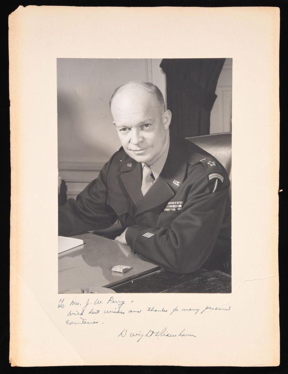 AUTOGRAPHED PORTRAIT OF DWIGHT D. EISENHOWER IN