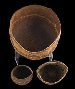 3 NATIVE AMERICAN BASKETS.