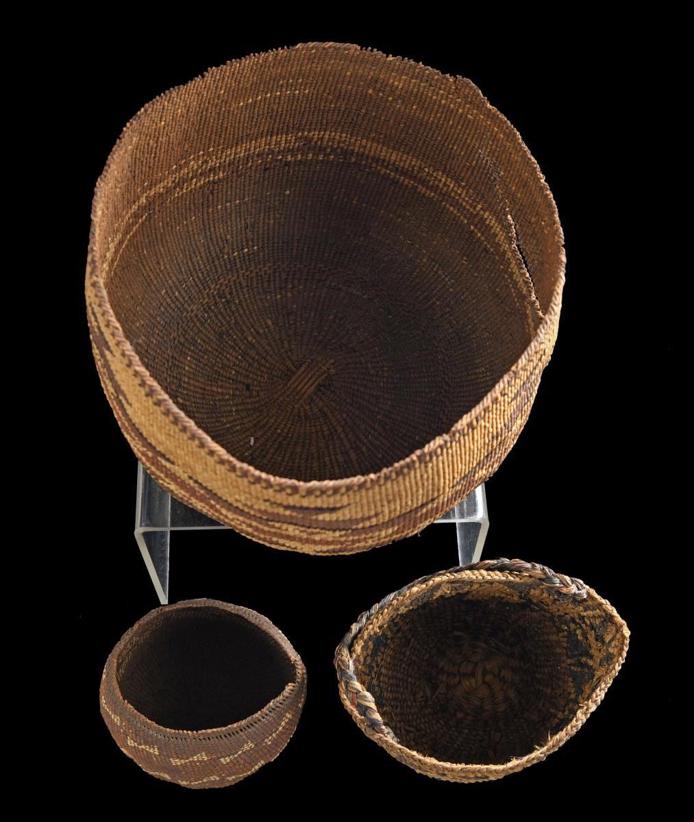 3 NATIVE AMERICAN BASKETS.