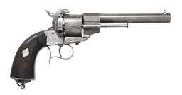 FRENCH LEFAXCHEUX SINGLE ACTION PINFIRE REVOLVER.