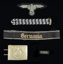 5 WWII GERMAN SS ITEMS.