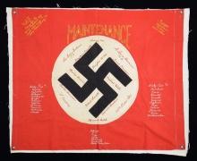 CAPTURED WWII "MAINTENANCE" REUNION FLAG.