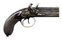 SMITH LONDON O/U FLINTLOCK PISTOL.