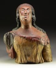 CARVED NATIVE AMERICAN SHIP’S FIGUREHEAD.