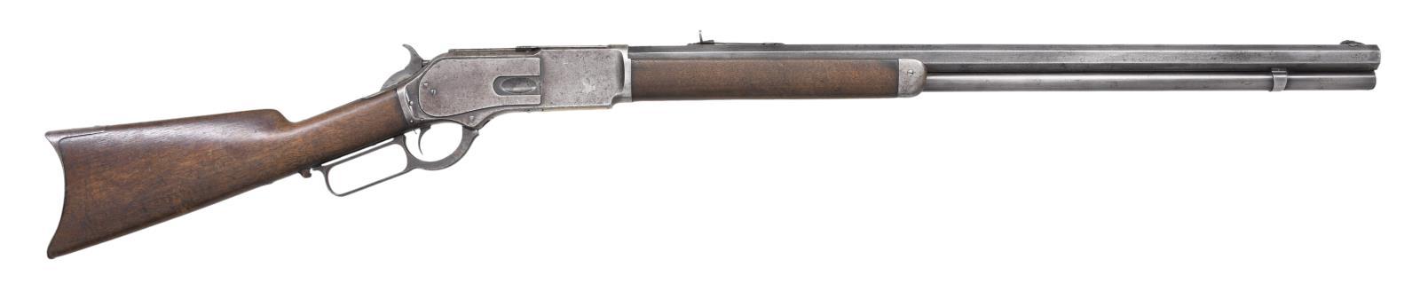 WINCHESTER 1876 HEAVY BARREL LEVER ACTION RIFLE.