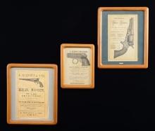 3 FRAMED REMINGTON ILLUSTRATED ADS CIRCA 1875.