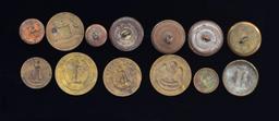 10 CONFEDERATE OR ASSOCIATED BUTTONS & 5