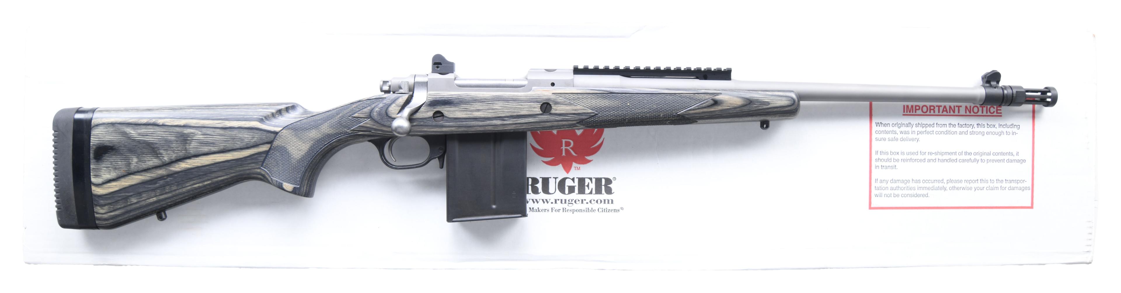 RUGER STAINLESS GUNSITE SCOUT BOLT ACTION RIFLE.