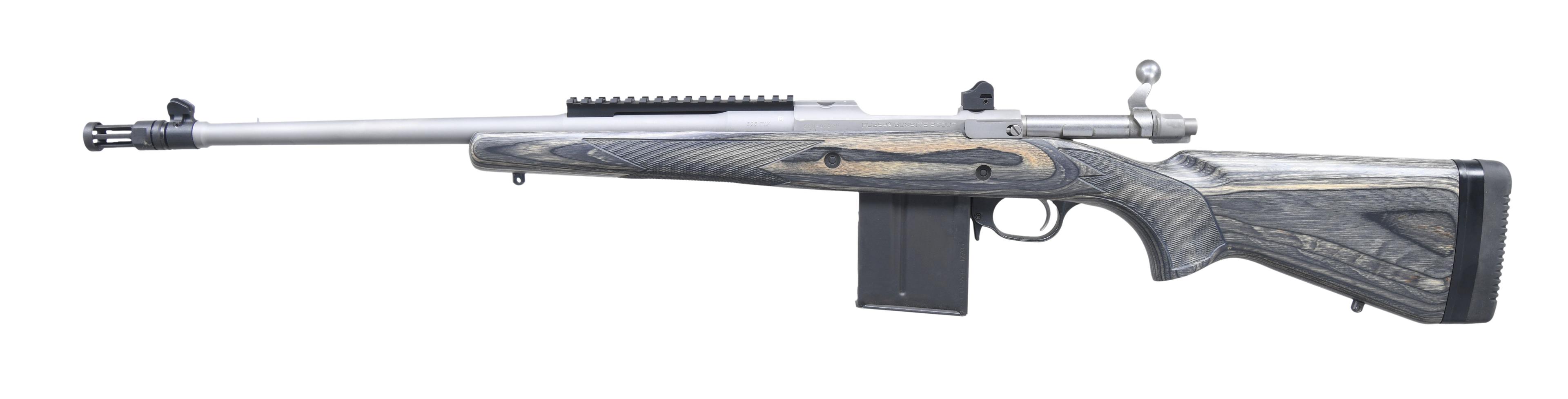 RUGER STAINLESS GUNSITE SCOUT BOLT ACTION RIFLE.