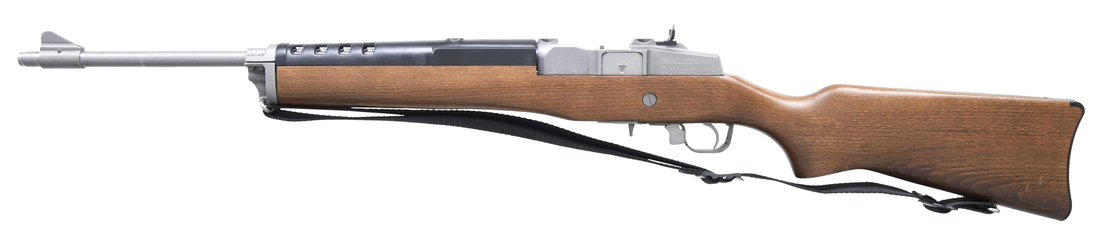 RUGER STAINLESS MINI-14 SEMI-AUTO RANCH RIFLE.
