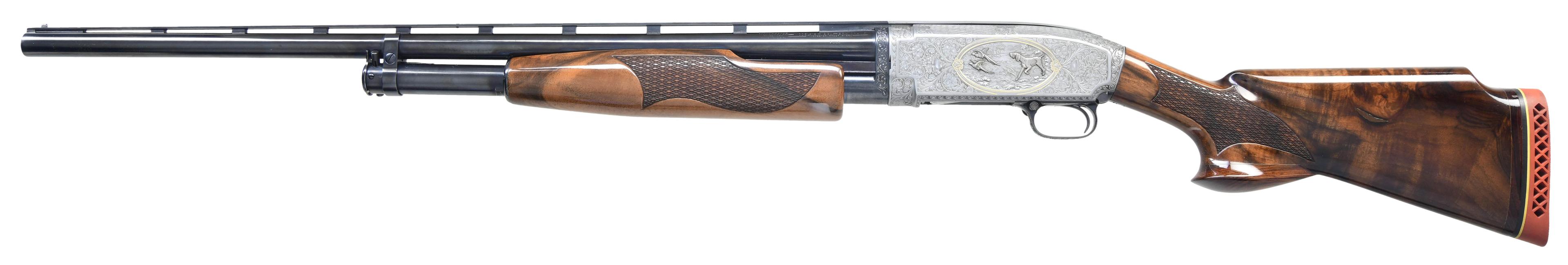DAZZLING CUSTOM WINCHESTER MODEL 12 SHOTGUN WITH