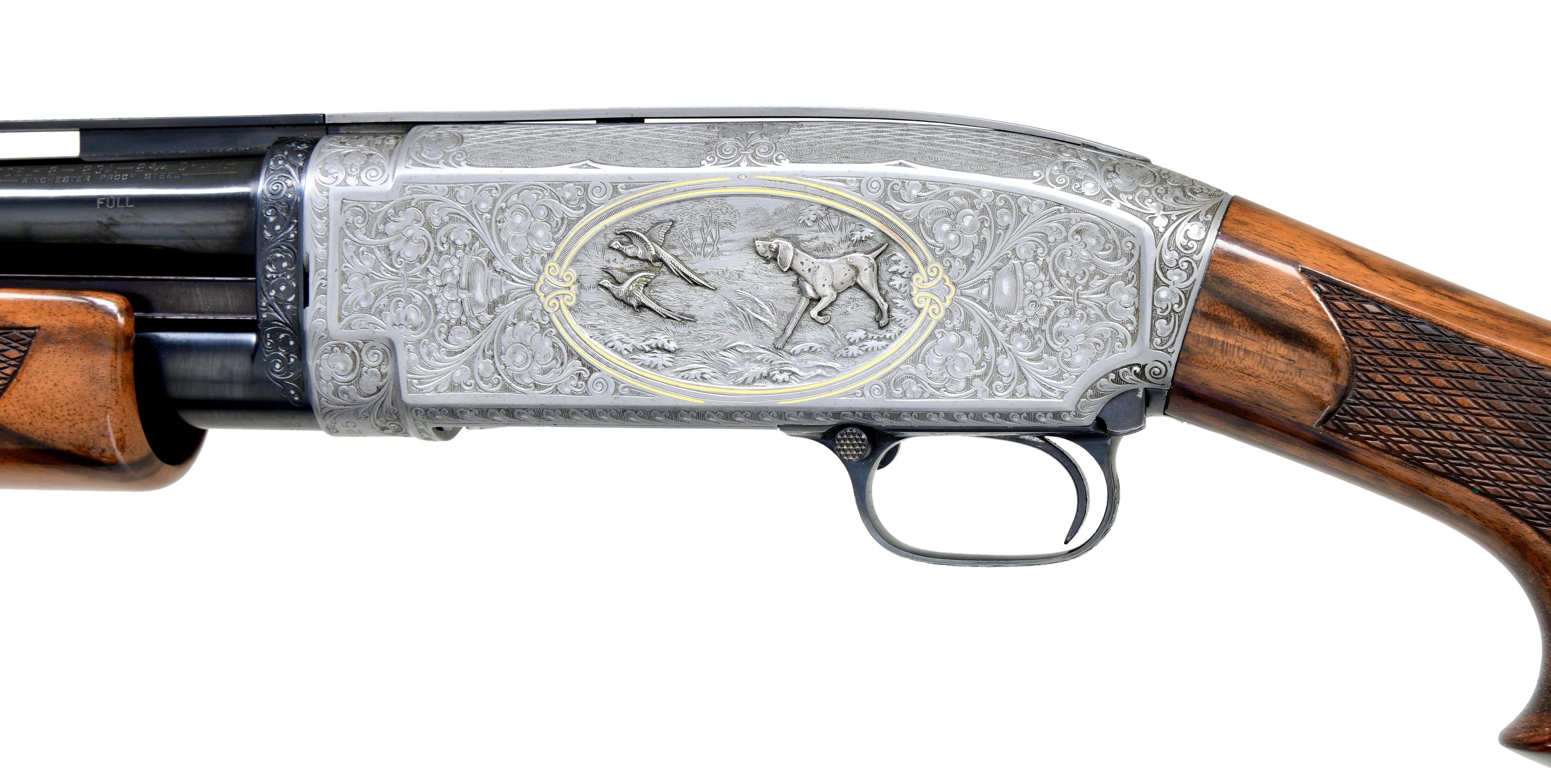 DAZZLING CUSTOM WINCHESTER MODEL 12 SHOTGUN WITH