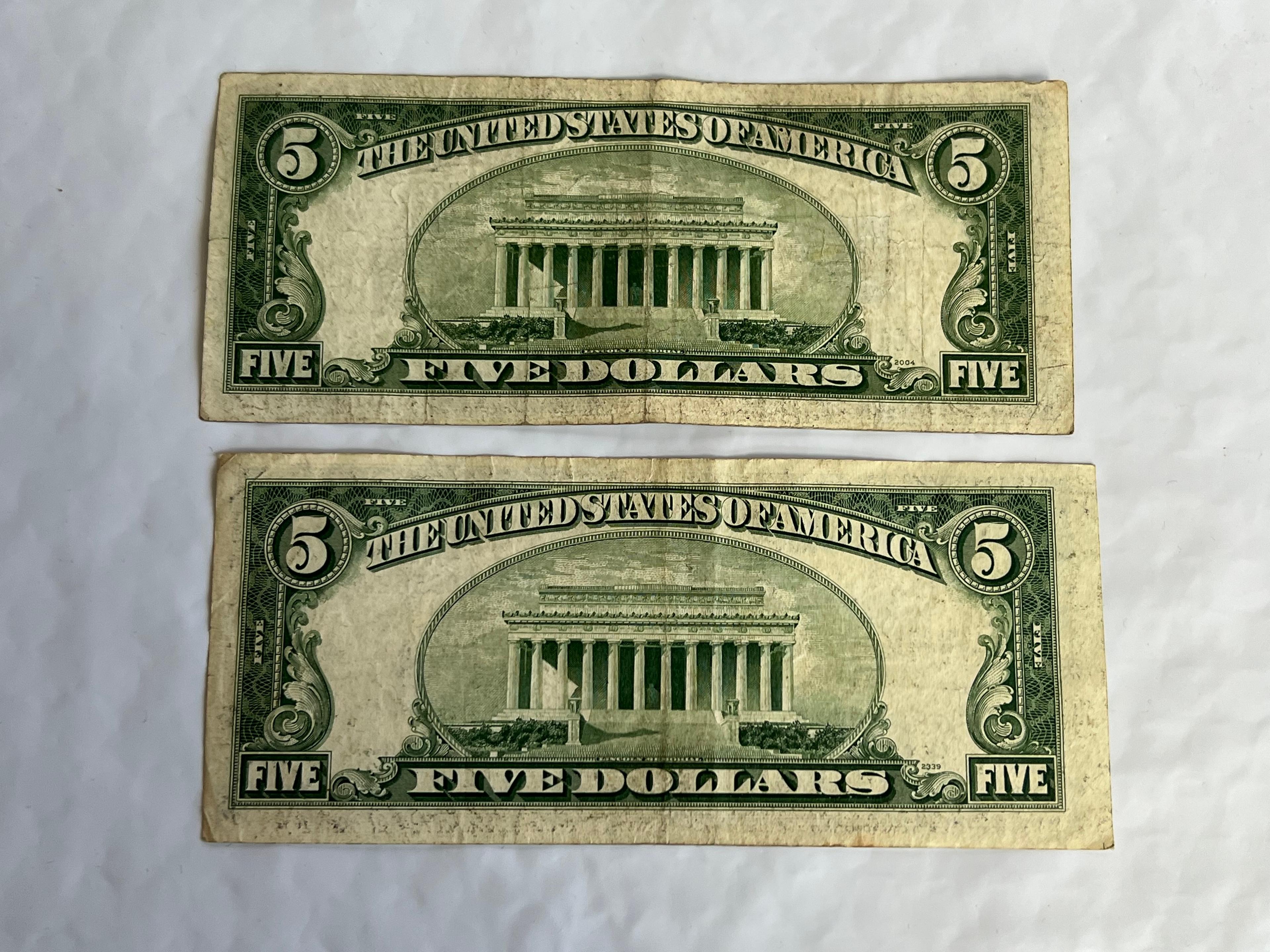 1934 & 1953 $5 Silver Certificates