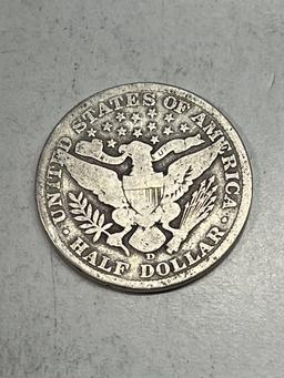 1907 D Barber Half Dollar VG