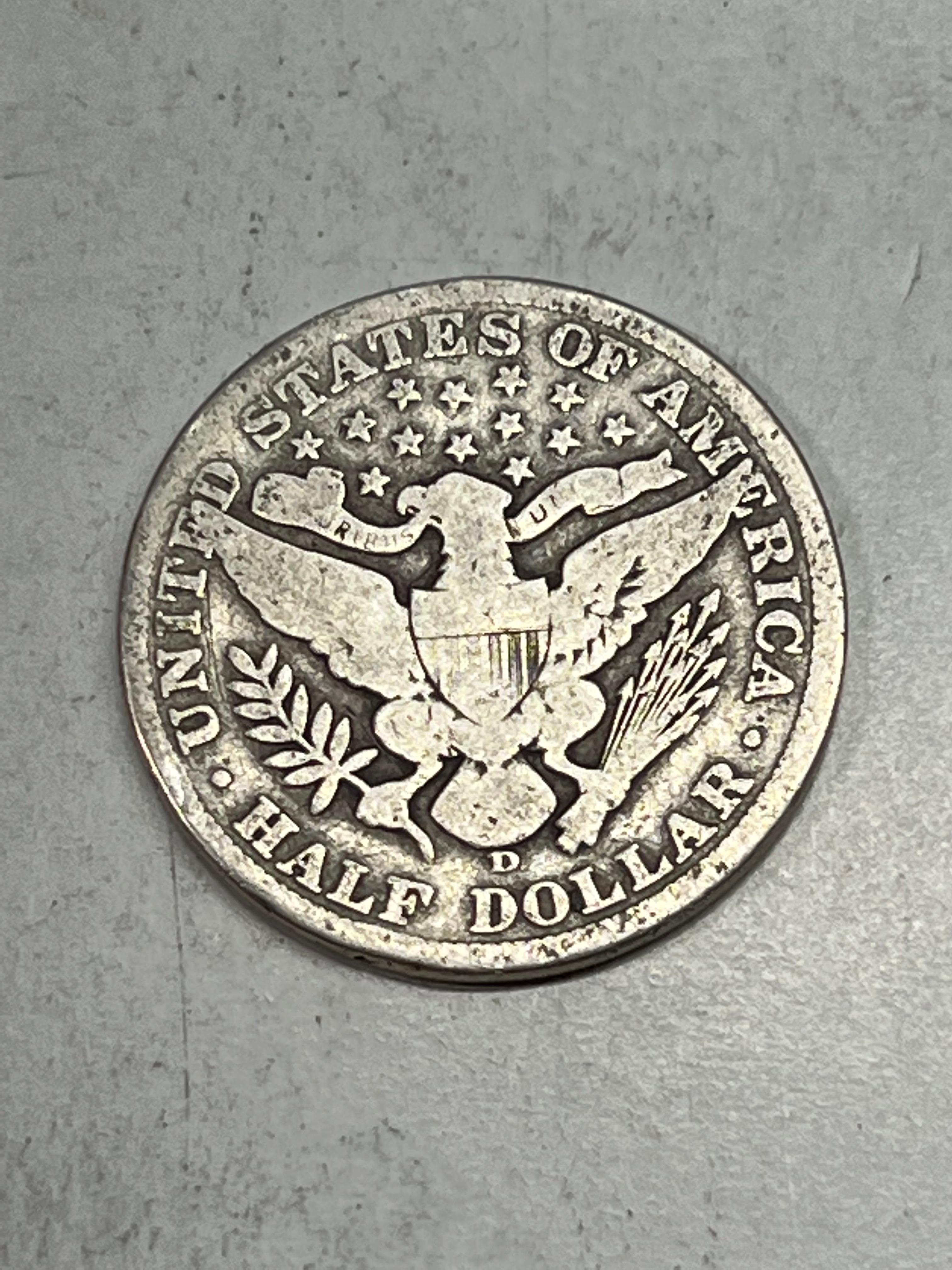 1907 D Barber Half Dollar VG