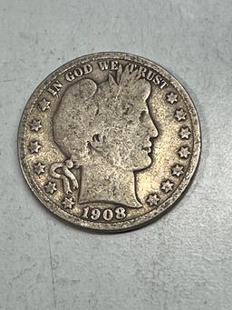 1908 S Barber Half Dollar VG