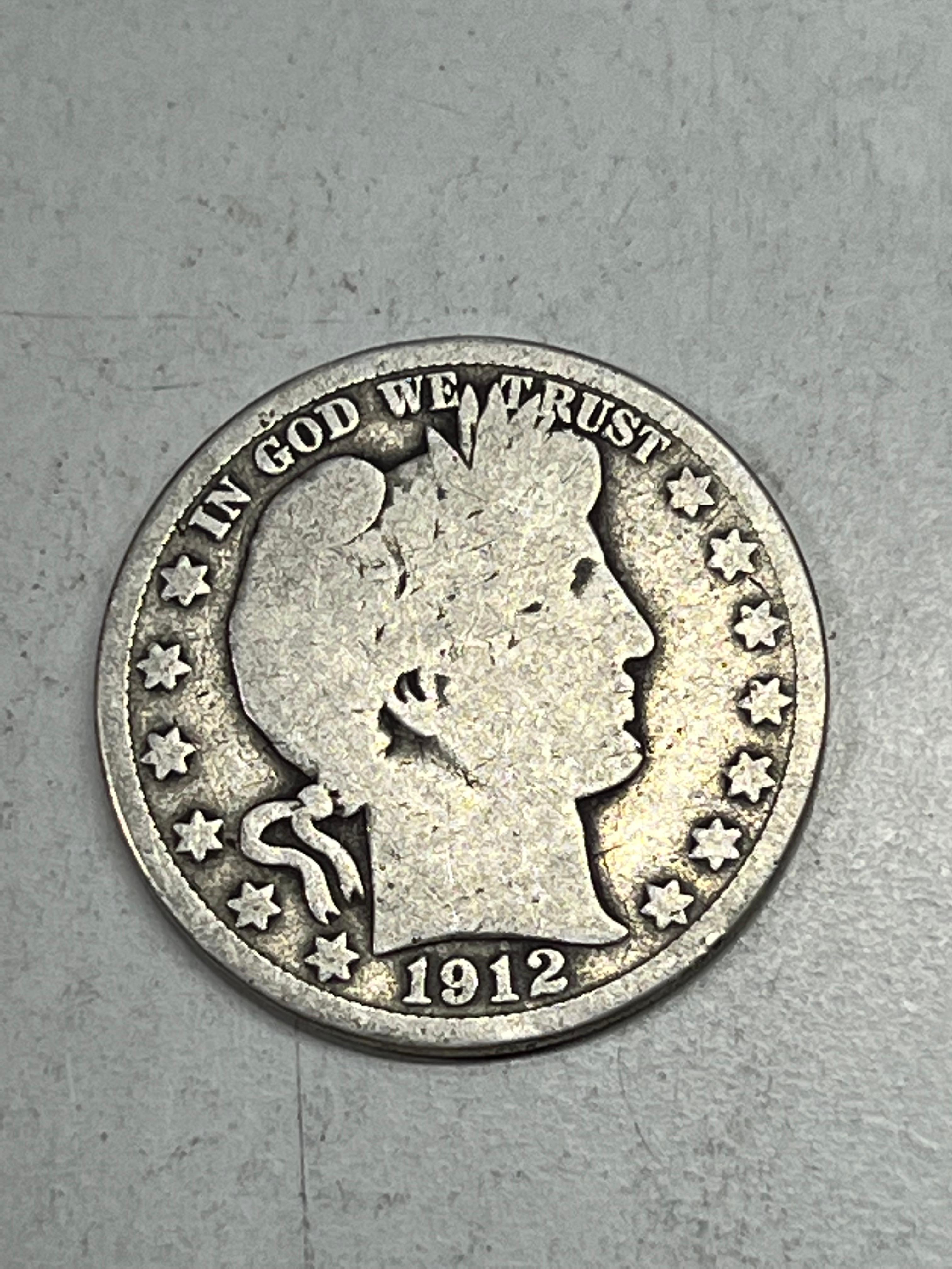 1912 S Barber Half Dollar VG