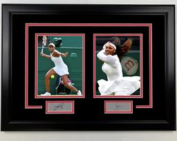 Framed Serena Williams and Venus Williams Facsimile Laser Engraved Signatures Wimbledon 17x23 Photo