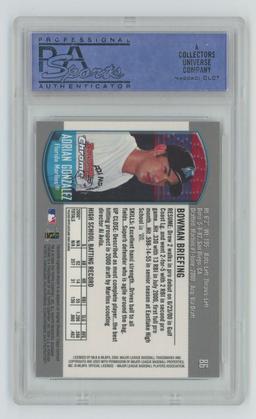 Graded 2000 Topps Bowman Chrome Adrian Gonzalez #86 Draft Picks Rookie RC Card PSA 10 Gem Mint