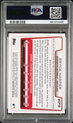 Graded 2012 Topps Bowman Prospects Bryce Harper #BCP10 Chrome Rookie RC Card PSA 10 Gem Mint