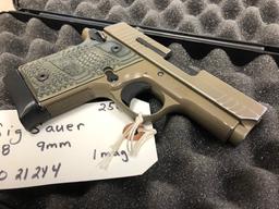 SIG SAUER 938 9MM S/N 52BO21244, Tag#2569