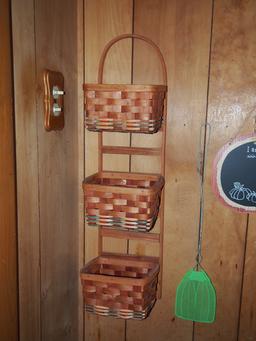 3 tier wicker wall pocket