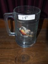 Quail glass stein